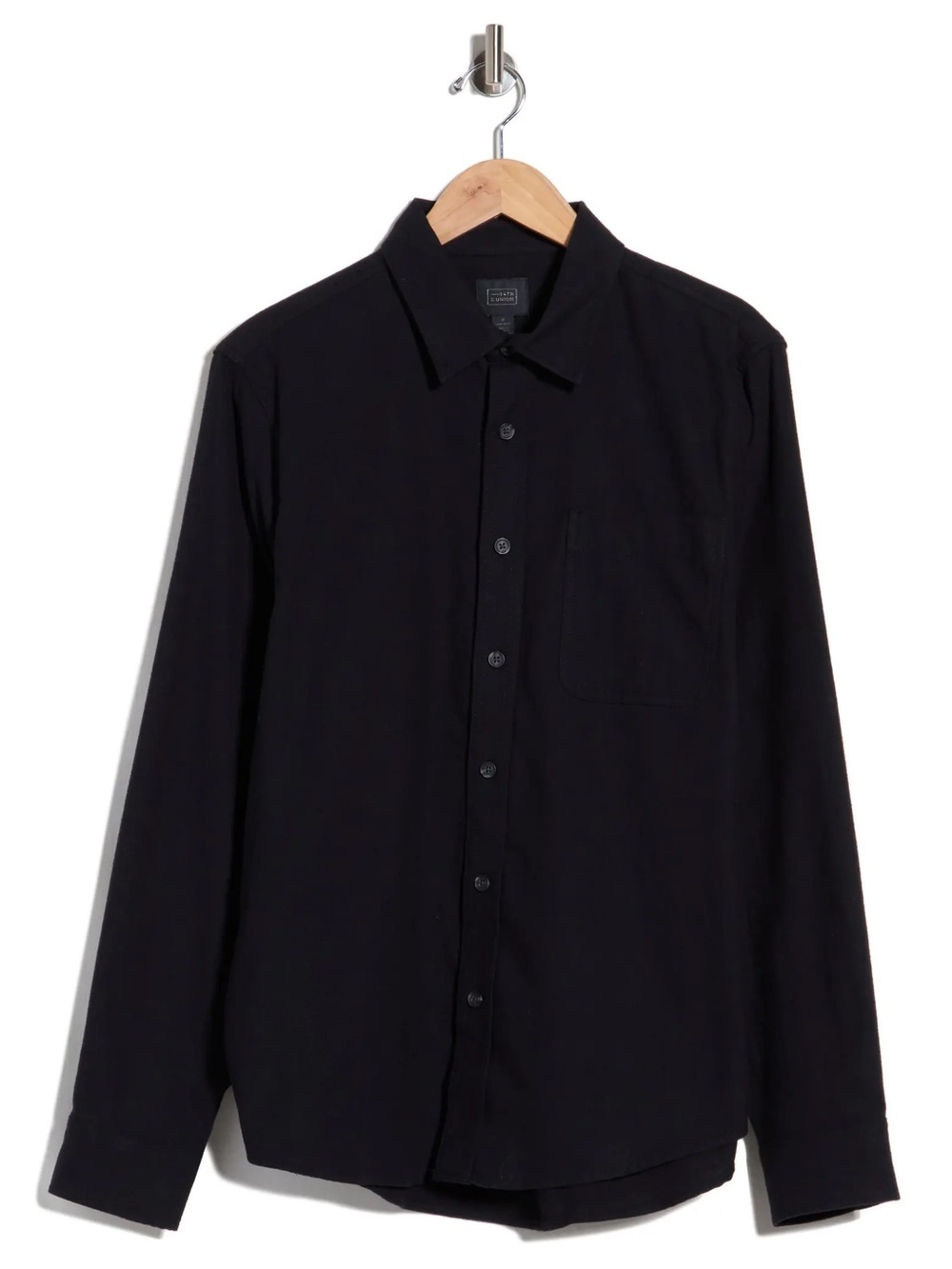 NWOT- 14th & Union Cotton Flannel Button-Up Shirt, Black, Medium
